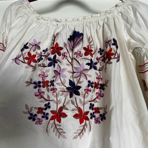 Free People Fleur Du Jour Cream Embroidered Dress size XS - Picture 8 of 9